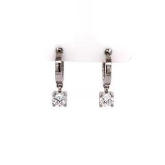 Gold Huggie Earrings With Diamond Drops - Fifth Avenue Jewellers