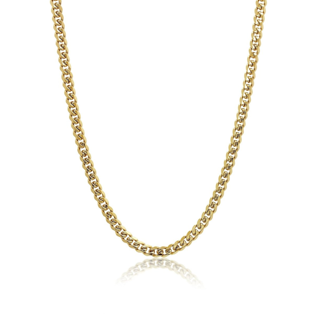 Gold Ion Plated 6mm Curb Link Chain - Fifth Avenue Jewellers