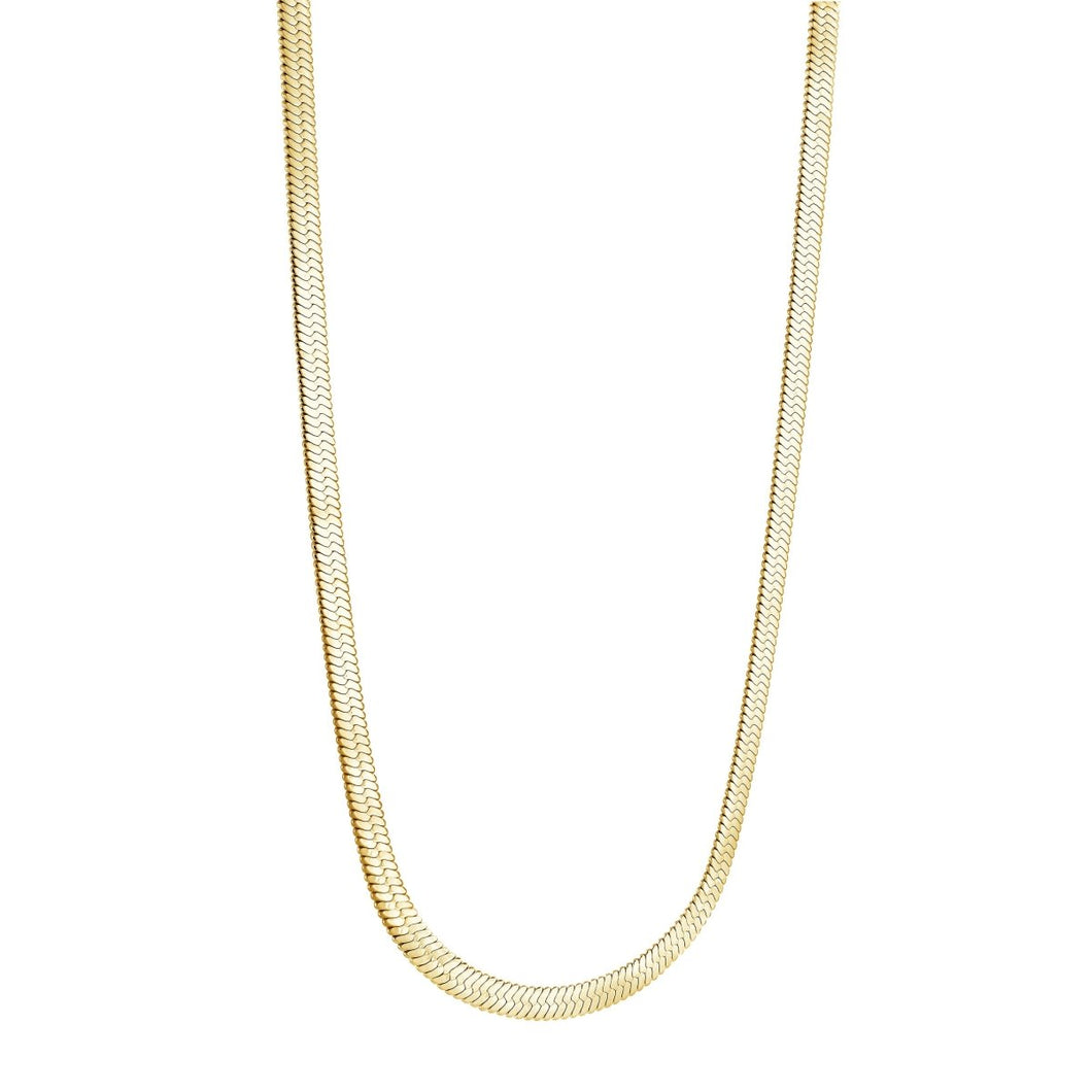 Gold Ion Plated Herringbone Chain Necklace - Fifth Avenue Jewellers