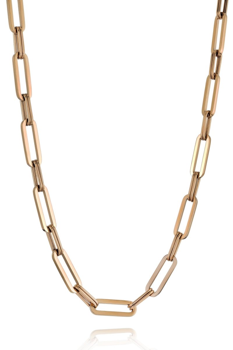 Gold Ion-Plated Stainless Steel Paperclip Necklace - Fifth Avenue Jewellers