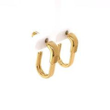 Load image into Gallery viewer, Gold Ion-Plated U Design Earrings - Fifth Avenue Jewellers
