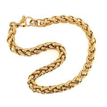 Load image into Gallery viewer, Gold Ion-Plated Wheat Chain Bracelet - Fifth Avenue Jewellers
