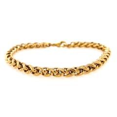 Gold Ion-Plated Wheat Chain Bracelet - Fifth Avenue Jewellers