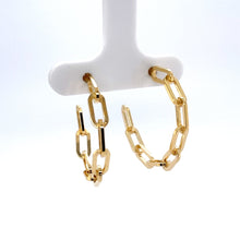 Load image into Gallery viewer, Gold Plated Paperclip Link Hoop Earrings - Fifth Avenue Jewellers
