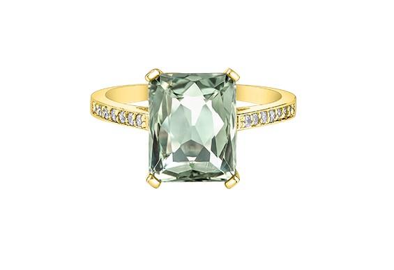Green Amethyst Ring With Diamond Accents - Fifth Avenue Jewellers