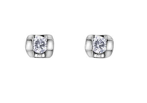 Half Bezel Diamond Stud Earrings - Fifth Avenue Jewellers