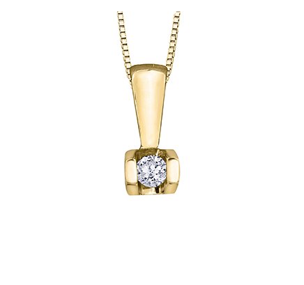 Half Bezel Set Diamond Solitaire Necklace - Fifth Avenue Jewellers