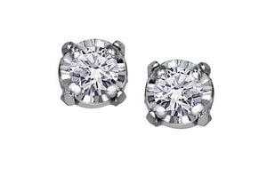 Illuminaire Diamond Studs in White Gold .04ct - Fifth Avenue Jewellers