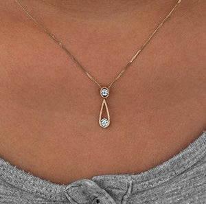 Illuminaire Teardrop Diamond Pendant Necklace - Fifth Avenue Jewellers