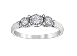 Illuminaire Three Stone Diamond Ring - Fifth Avenue Jewellers