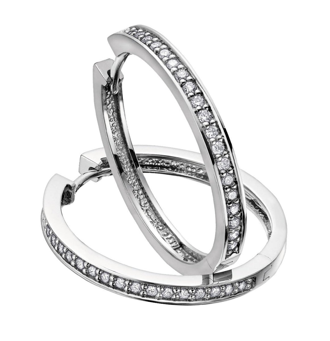 Diamond Fiery Hoop Earrings in White Gold Fifth Avenue Jewellers Kamloops BC