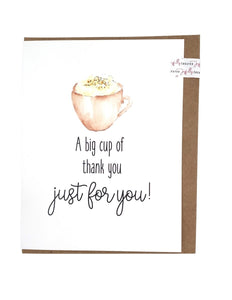 Joyfully Created "A Big Cup Of Thank You Just For You" Card - Fifth Avenue Jewellers