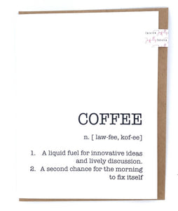 Joyfully Created "Coffee" Definition Card - Fifth Avenue Jewellers