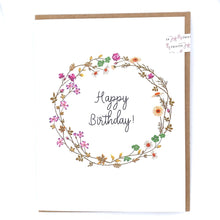 Load image into Gallery viewer, Joyfully Created &quot;Happy Birthday&quot; Flowering Wreath Card - Fifth Avenue Jewellers
