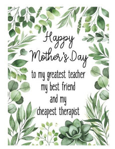 Joyfully Created "Happy Mother's Day To My Greatest Teacher..." Card - Fifth Avenue Jewellers