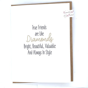 Joyfully Created "True Friends Are Like Diamonds..." Card - Fifth Avenue Jewellers