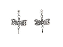 Load image into Gallery viewer, Keith Jack Dragonfly Earrings in Sterling Silver And Yellow Gold - Fifth Avenue Jewellers
