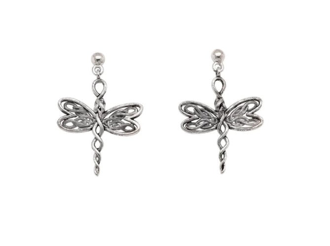 Keith Jack Dragonfly Earrings in Sterling Silver And Yellow Gold - Fifth Avenue Jewellers