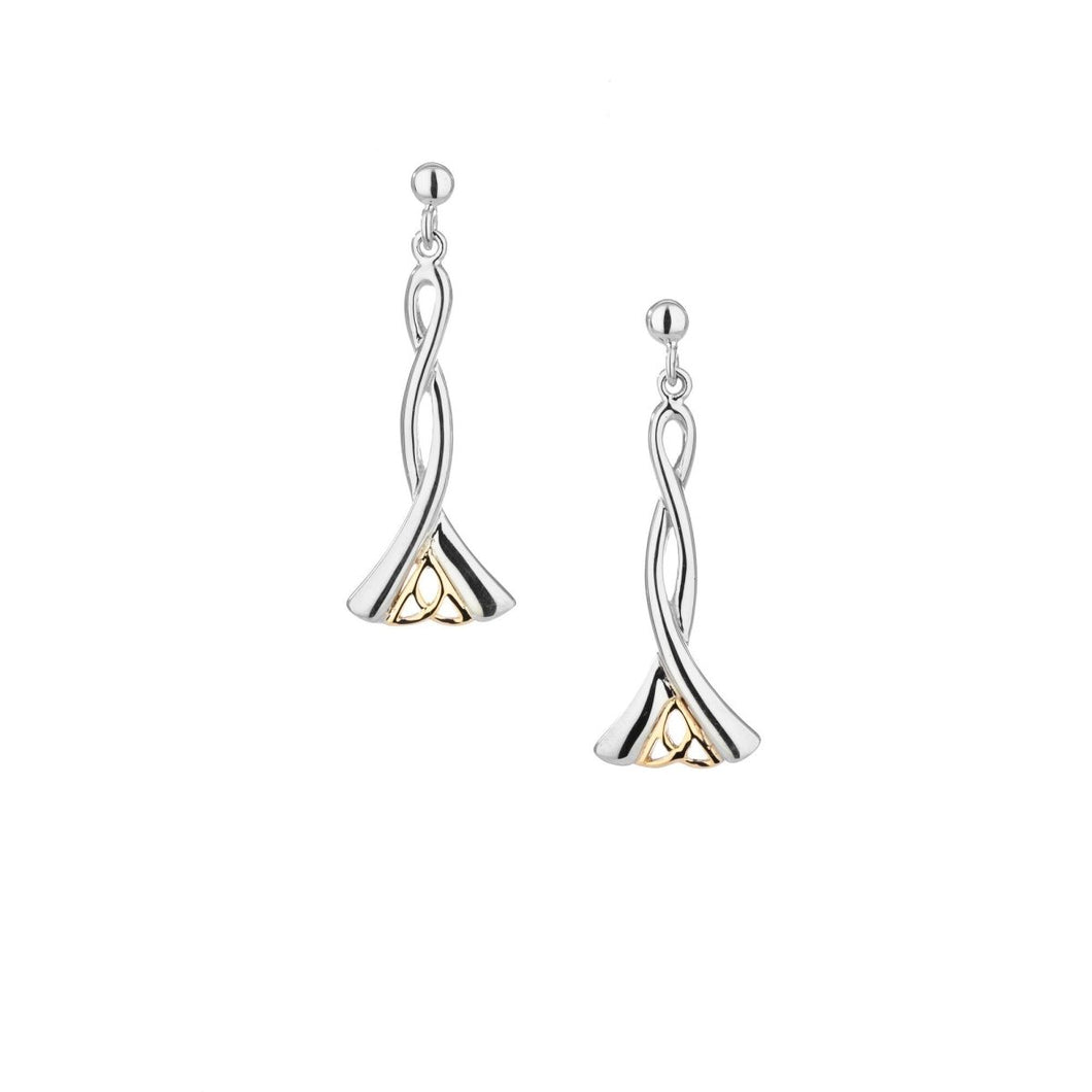 Keith Jack Sterling Silver and 10K Gold Trinity Dangle Earrings - Fifth Avenue Jewellers