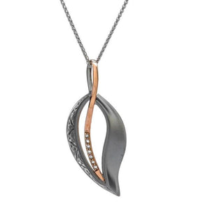 Keith Jack Sterling Silver and 10k Gold White Sapphire Trinity Leaf Pendant - Fifth Avenue Jewellers