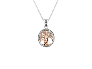 Keith Jack Sterling Silver and 10k Rose Gold Tree of Life Small Pendant - Fifth Avenue Jewellers