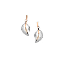 Load image into Gallery viewer, Keith Jack Sterling Silver and 10k Rose White Sapphire Trinity Leaf Earrings - Fifth Avenue Jewellers
