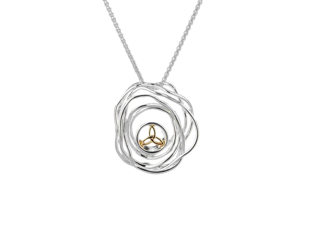 Keith Jack Sterling Silver and 10k Yellow Gold Celtic Cradle of Life Pendant - Fifth Avenue Jewellers