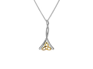Keith Jack Sterling Silver and 10k Yellow Gold Celtic Trinity Pendant - Fifth Avenue Jewellers