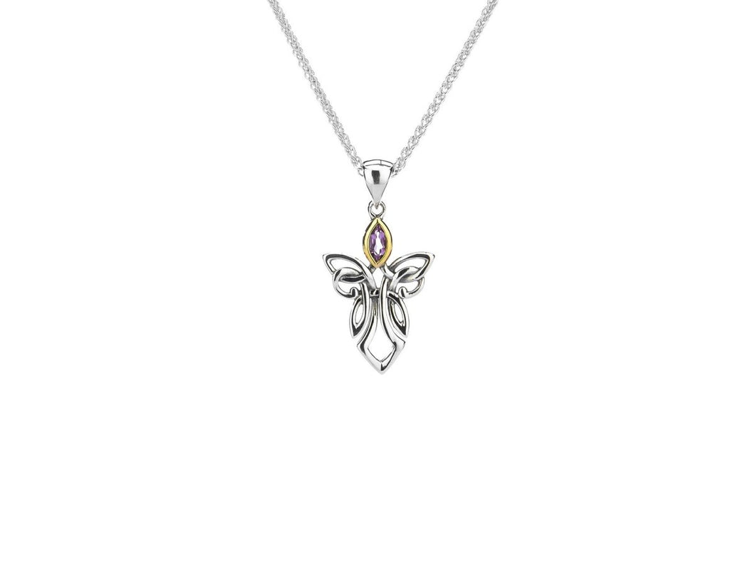 Keith Jack Sterling Silver and 10k Yellow Gold Guardian Angel Pendant - Fifth Avenue Jewellers