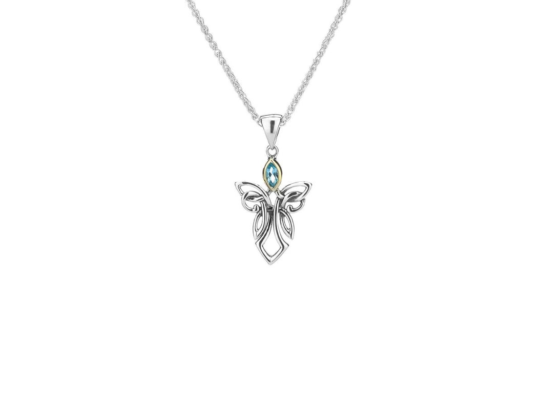 Keith Jack Sterling Silver and 10k Yellow Gold Guardian Angel Pendant - Fifth Avenue Jewellers