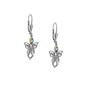 Keith Jack Sterling Silver and 10k yellow gold Sky Blue Topaz Guardian Angel Earrings - Fifth Avenue Jewellers
