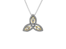 Load image into Gallery viewer, Keith Jack Sterling Silver and 10k Yellow Gold Trinity Cubic Zirconia Large Pendant - Fifth Avenue Jewellers
