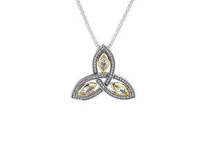 Keith Jack Sterling Silver and 10k Yellow Gold Trinity Cubic Zirconia Large Pendant - Fifth Avenue Jewellers