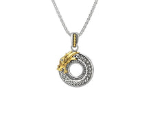 Load image into Gallery viewer, Keith Jack Sterling Silver and 10k Yellow Gold White Sapphire Dragon Pendant - Fifth Avenue Jewellers
