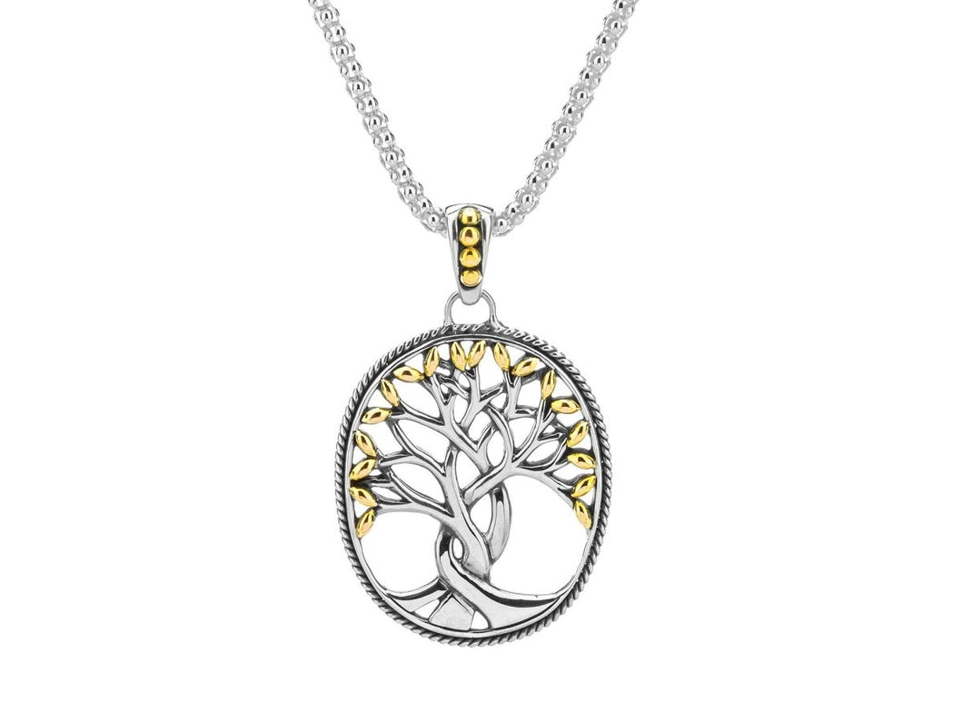 Keith Jack Sterling Silver and 18k Yellow Gold Tree of Life Pendant - Fifth Avenue Jewellers