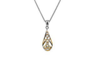 Keith Jack Sterling Silver and 22k Gilded Trinity Teardrop Pendant - Fifth Avenue Jewellers