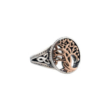 Load image into Gallery viewer, Keith Jack Sterling Silver And Rose Gold Tree Of Life Ring - Fifth Avenue Jewellers
