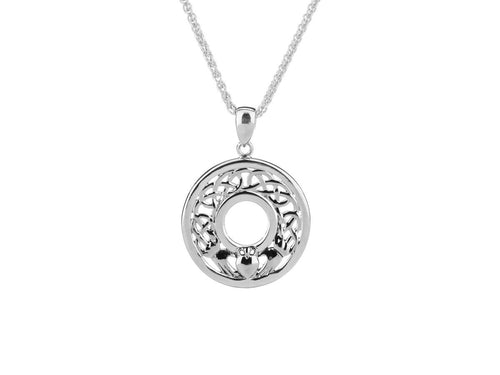 Keith Jack Sterling Silver Claddagh Pendant - Fifth Avenue Jewellers