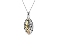 Load image into Gallery viewer, Keith Jack Sterling Silver Oxidized and 10k Gold Eternity Leaf Pendant - Fifth Avenue Jewellers
