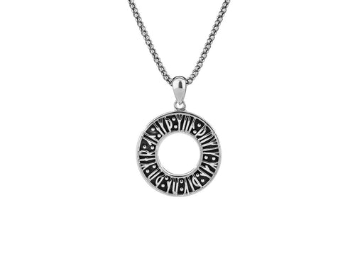 Keith Jack Sterling Silver Oxidized Viking Rune Pendant 