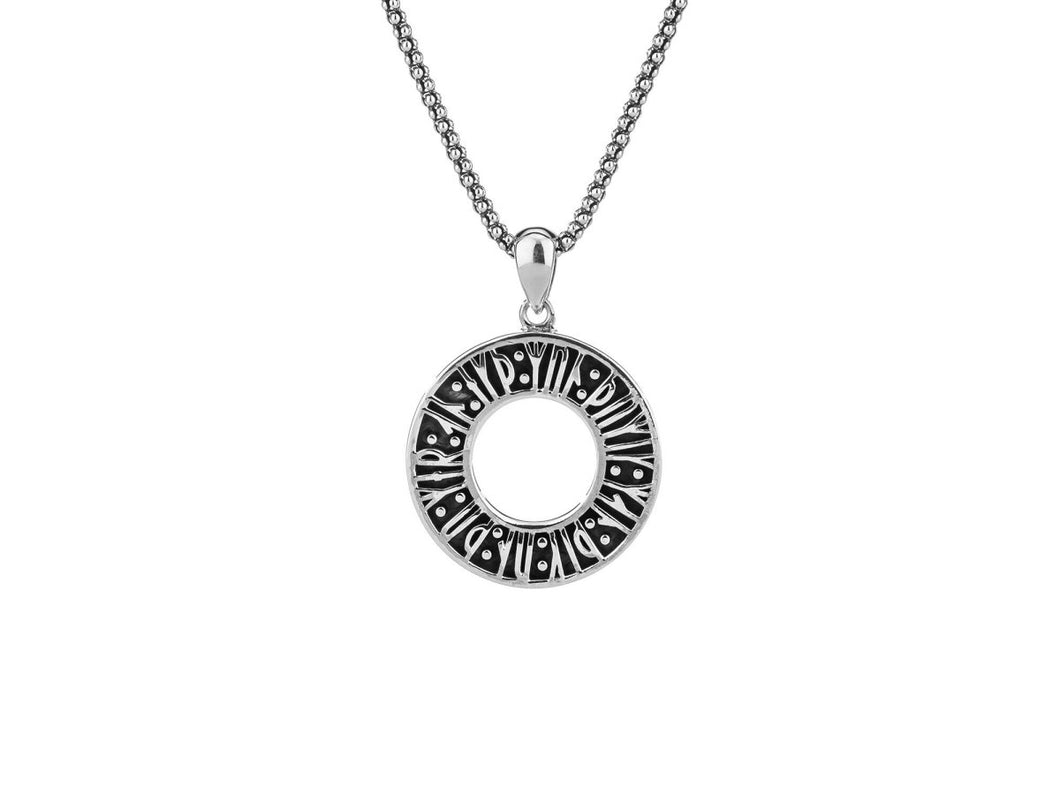 Keith Jack Sterling Silver Oxidized Viking Rune Pendant 
