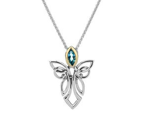 Keith Jack Sterling Silver with 10k Yellow Gold Guardian Angel Pendant - Fifth Avenue Jewellers
