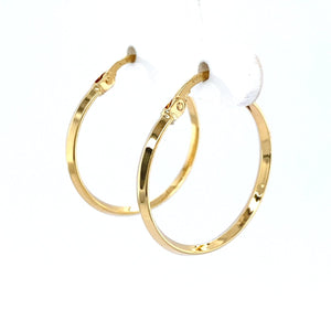 Knife Edge Yellow Gold Hoops - Fifth Avenue Jewellers