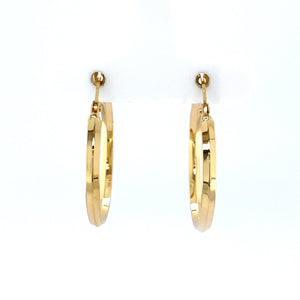 Knife Edge Yellow Gold Hoops - Fifth Avenue Jewellers