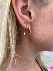 Knife Edge Yellow Gold Hoops - Fifth Avenue Jewellers
