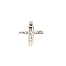 Load image into Gallery viewer, Layered Cross In White Gold - Fifth Avenue Jewellers
