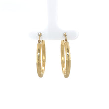Load image into Gallery viewer, Leaf Engraved Gold Hoop Earrings - Fifth Avenue Jewellers
