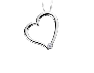 Leaning White Gold Heart - Fifth Avenue Jewellers