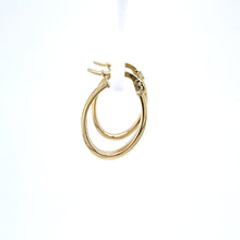 Load image into Gallery viewer, Line Texture Oval Hoop Earrings - Fifth Avenue Jewellers
