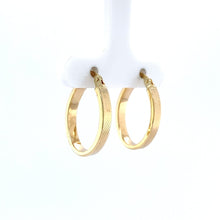 Load image into Gallery viewer, Line Texture Oval Hoop Earrings - Fifth Avenue Jewellers
